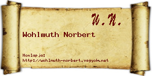 Wohlmuth Norbert névjegykártya