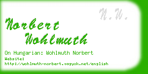 norbert wohlmuth business card